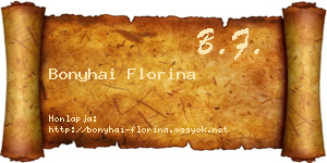 Bonyhai Florina névjegykártya